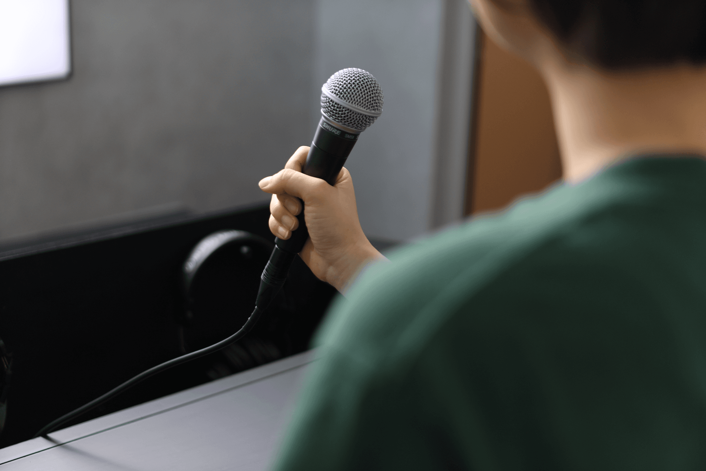 Person with microphone